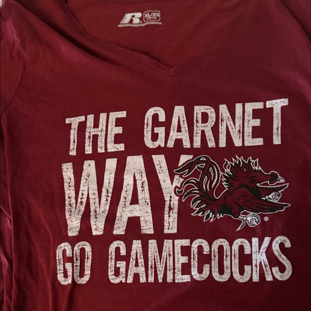 Russell Athletic Garnet Gamecocks Tee Worn one time